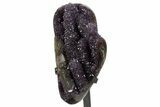 Mesmerizing Amethyst Geode With Metal Stand - Uruguay #342781-3